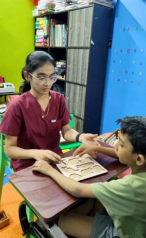 Speech Therapy activity at Apple Valley Special School