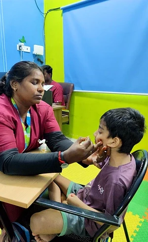 Speech Therapy activity at Apple Valley Special School